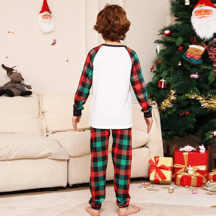 Pijama familiar navideño a juego Pijama de rejilla verde