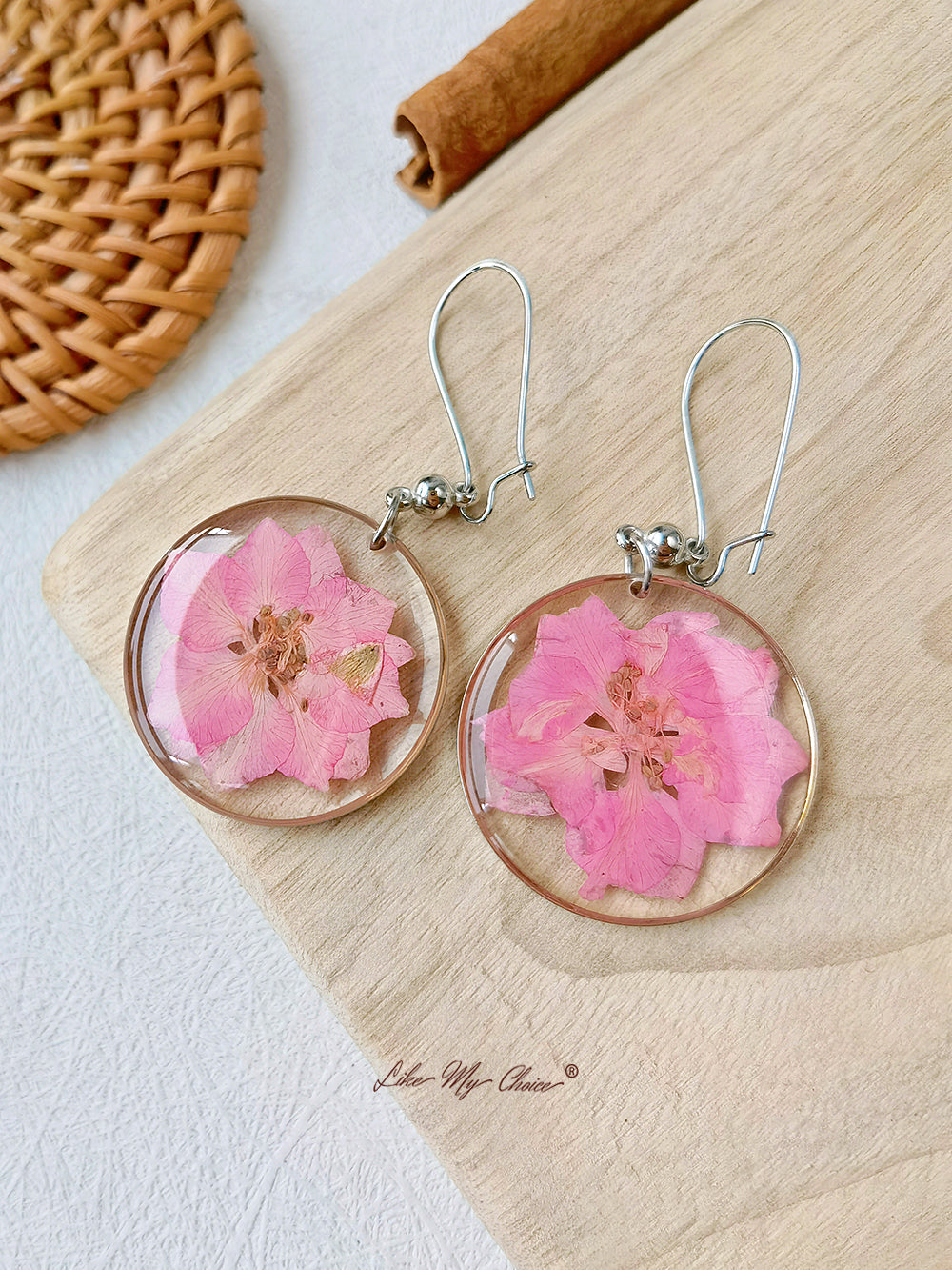 Sulfur Chrysanthemum Pressed Flower Earrings