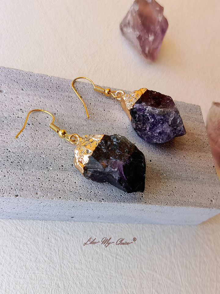 Natural Amethyst drop øreringe