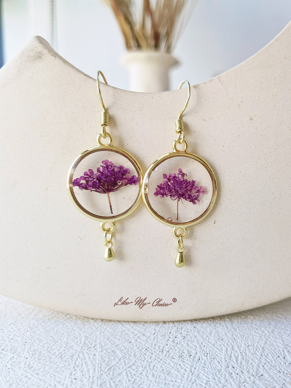 Αληθινό Queen Annes Lace Flower Earring