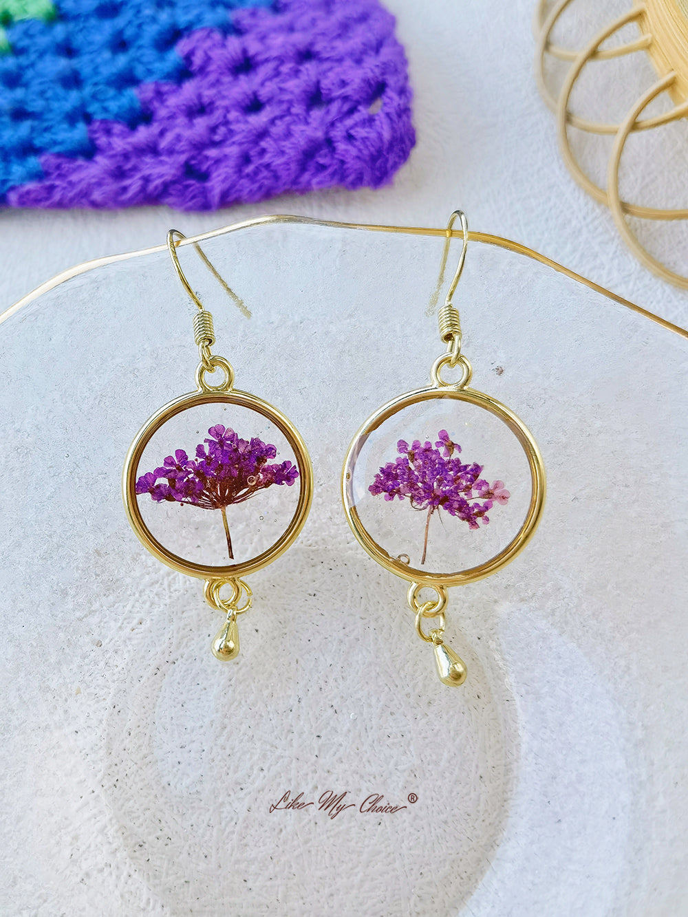 Αληθινό Queen Annes Lace Flower Earring