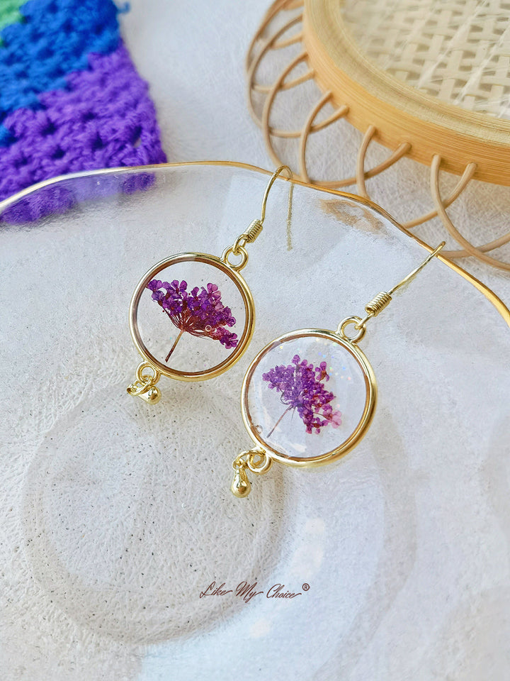 Αληθινό Queen Annes Lace Flower Earring