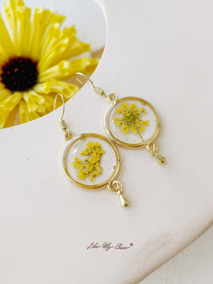 Αληθινό Queen Annes Lace Flower Earring