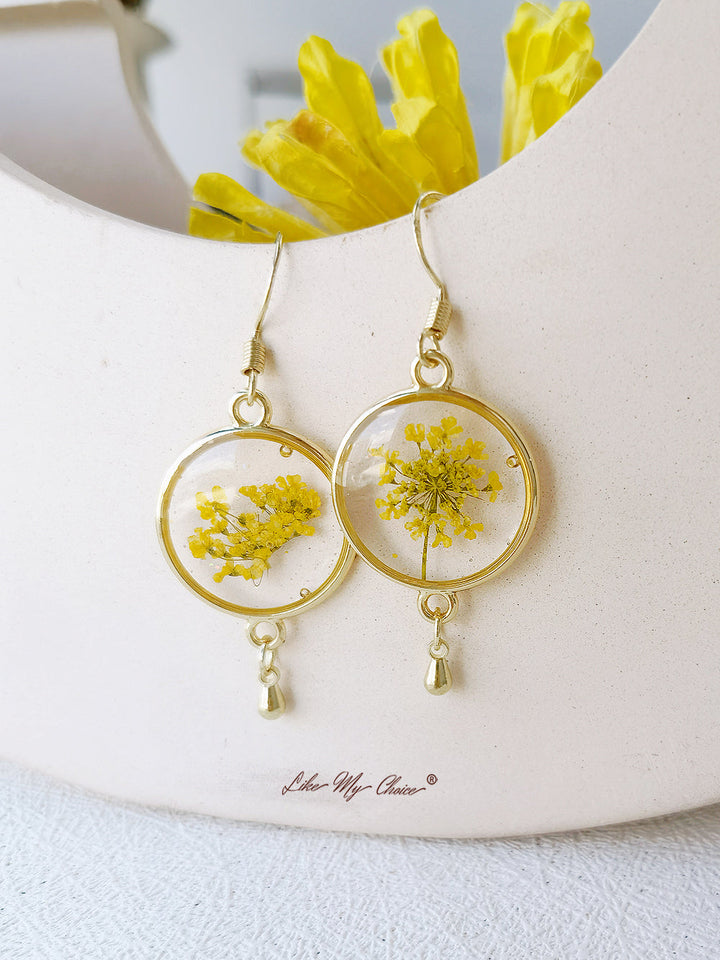 Αληθινό Queen Annes Lace Flower Earring