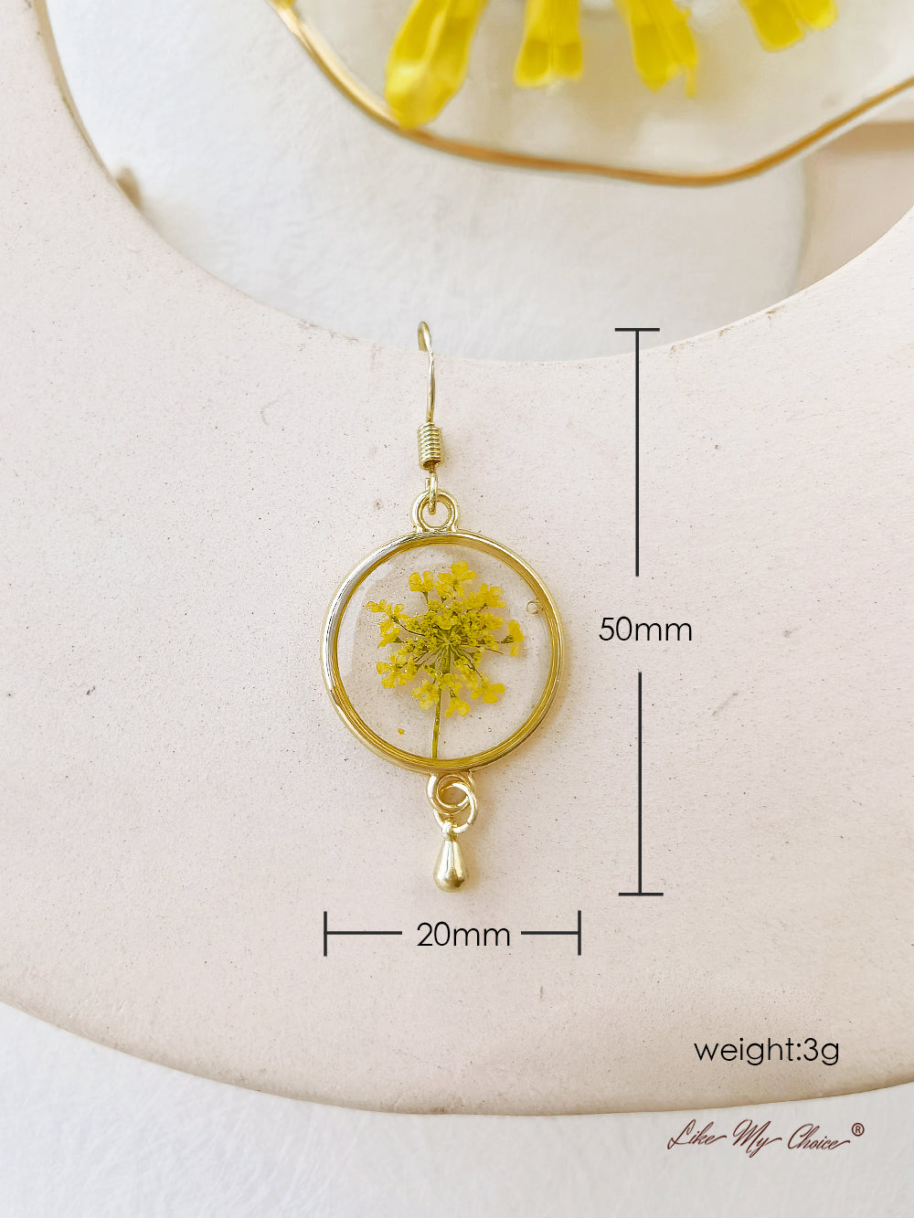 Αληθινό Queen Annes Lace Flower Earring