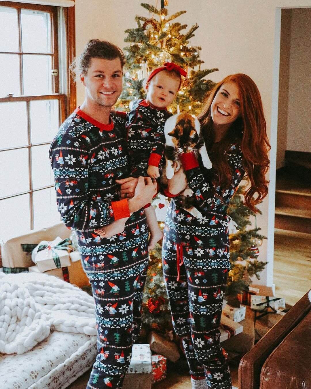 Pyjama familial assorti à l'imprimé Père Noël et Flocon de neige