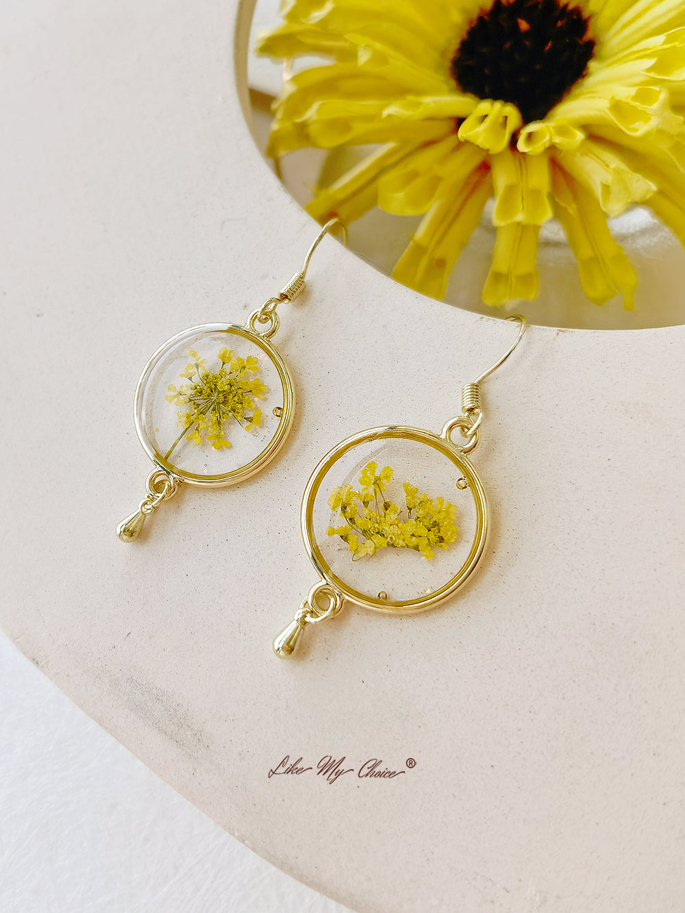 Αληθινό Queen Annes Lace Flower Earring