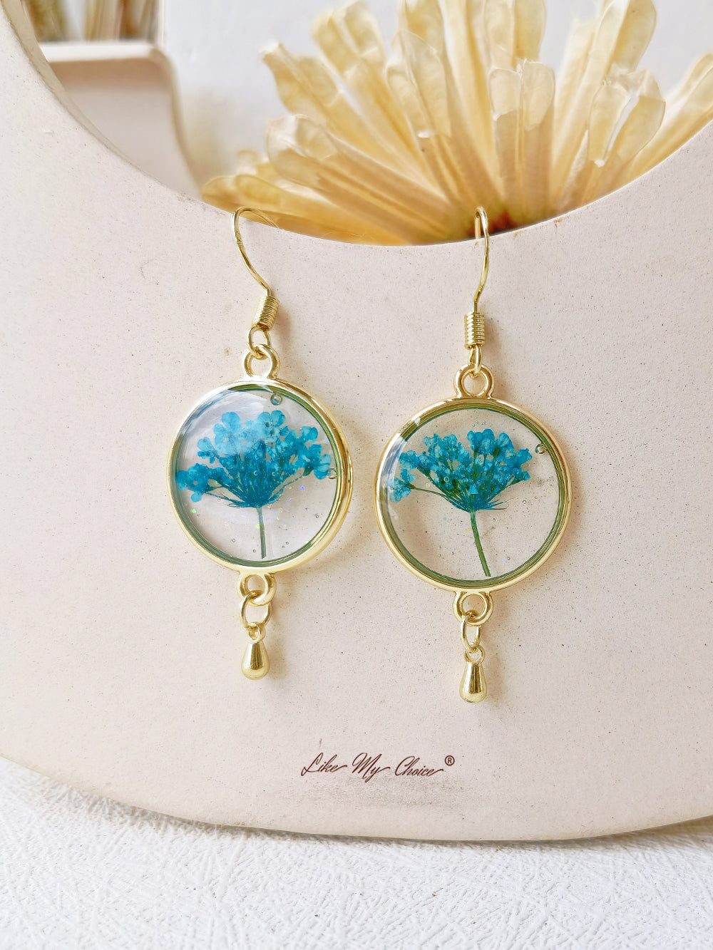 Αληθινό Queen Annes Lace Flower Earring