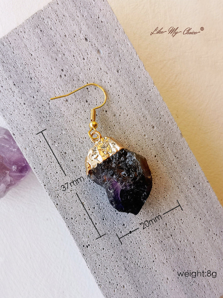 Natural Amethyst drop øreringe