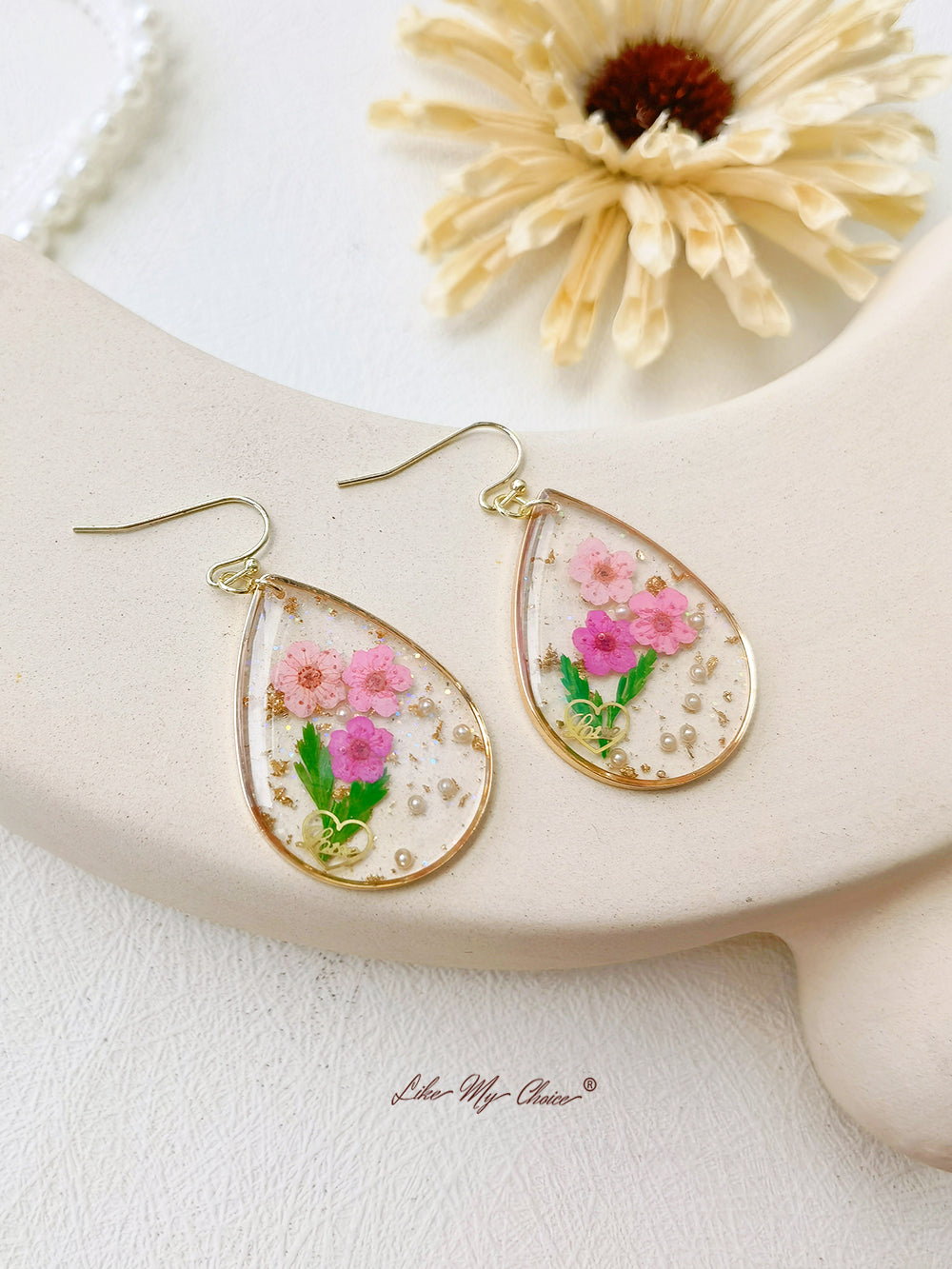 Boucles d'oreilles fleurs oubliées