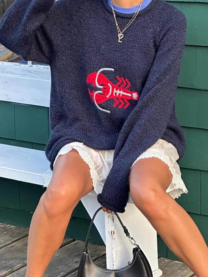 Casual Knitted Soft And Comfortable Lobster Sweater