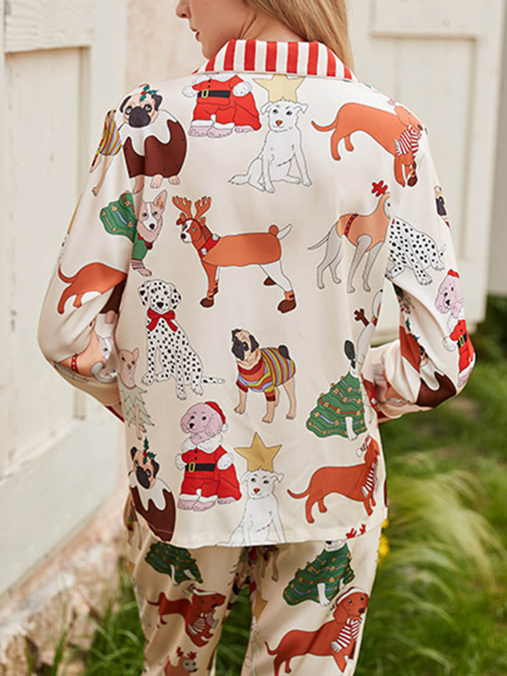 Joulu Dog Print Pyjama Set