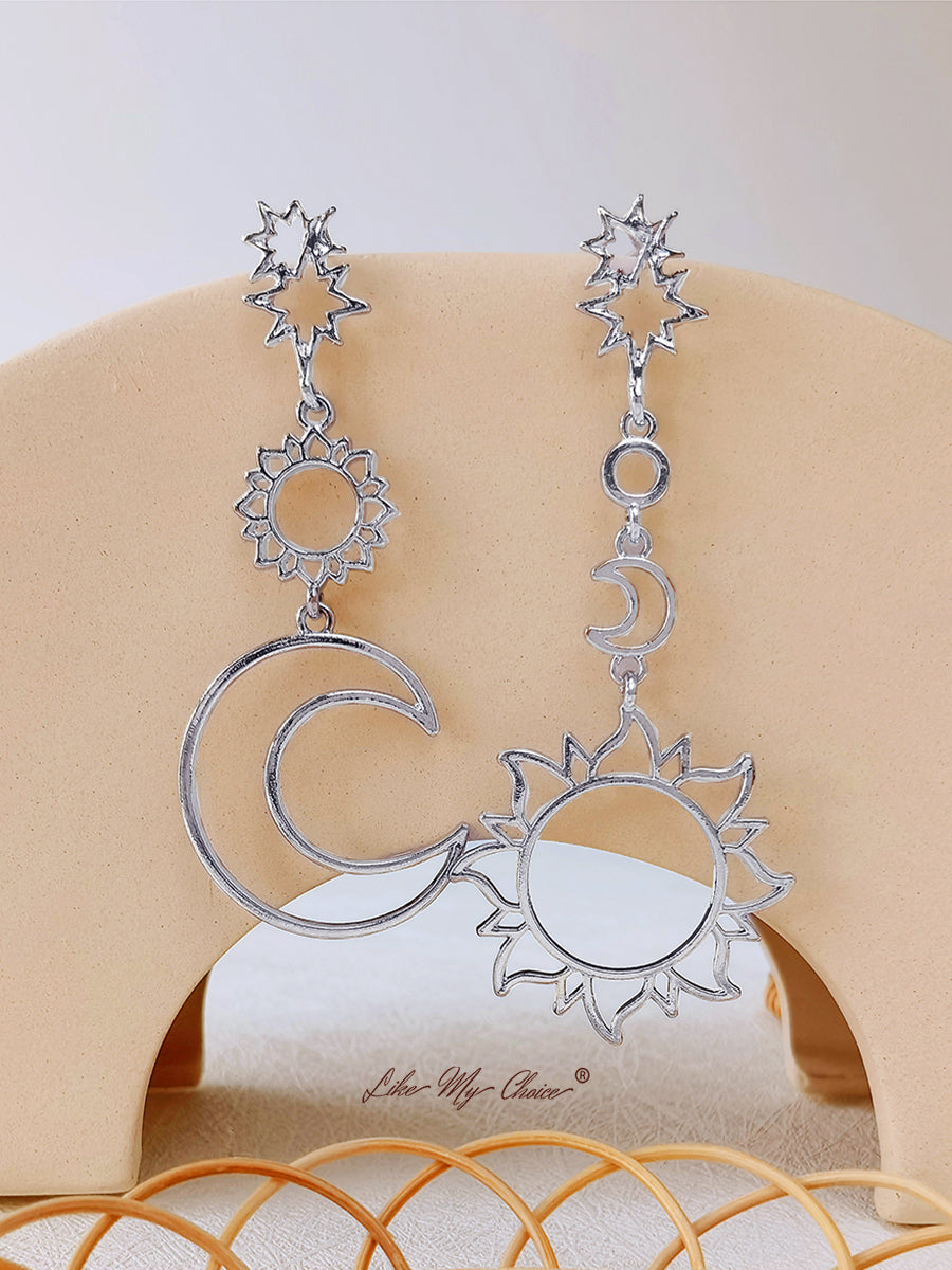 Boucles d'oreilles déesse du soleil et de la lune