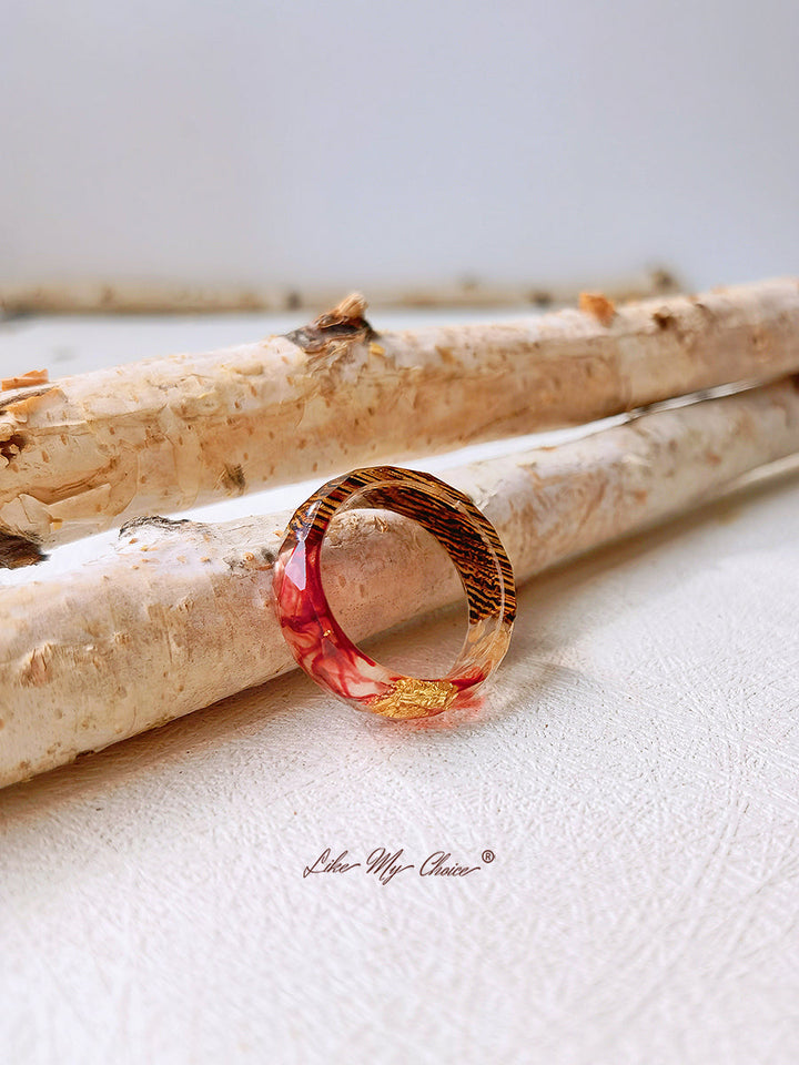 Anillo de resina de madera Bosque Mágico de Gypsophila