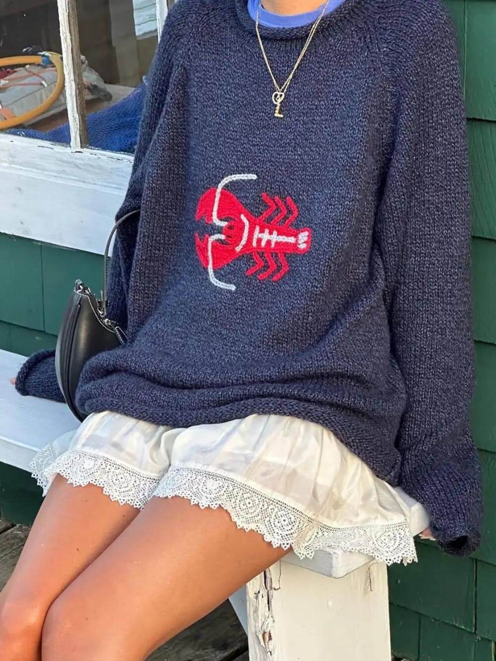 Casual Knitted Soft And Comfortable Lobster Sweater