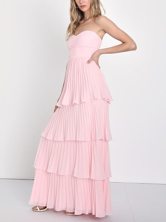 Herkkä Ruched Off-The-Shoulder Tiered Maxi Mekko