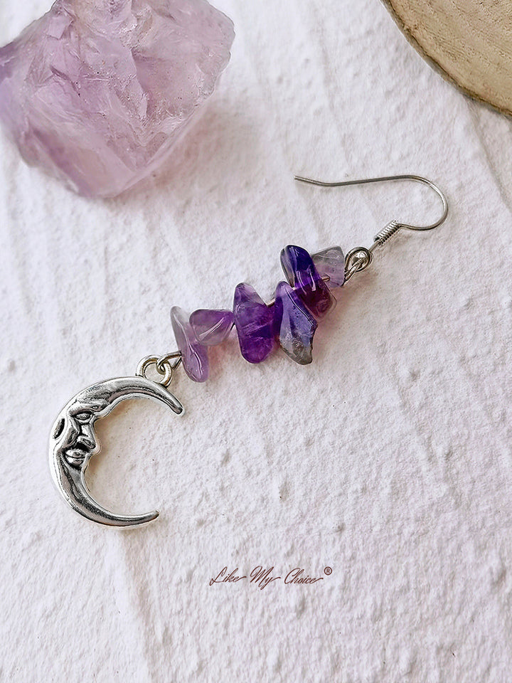 Hippie Amethyst Drop Σκουλαρίκια