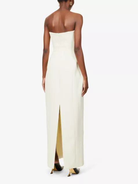 Hoogwaardige strapless elastische minimalistische maxi jurk