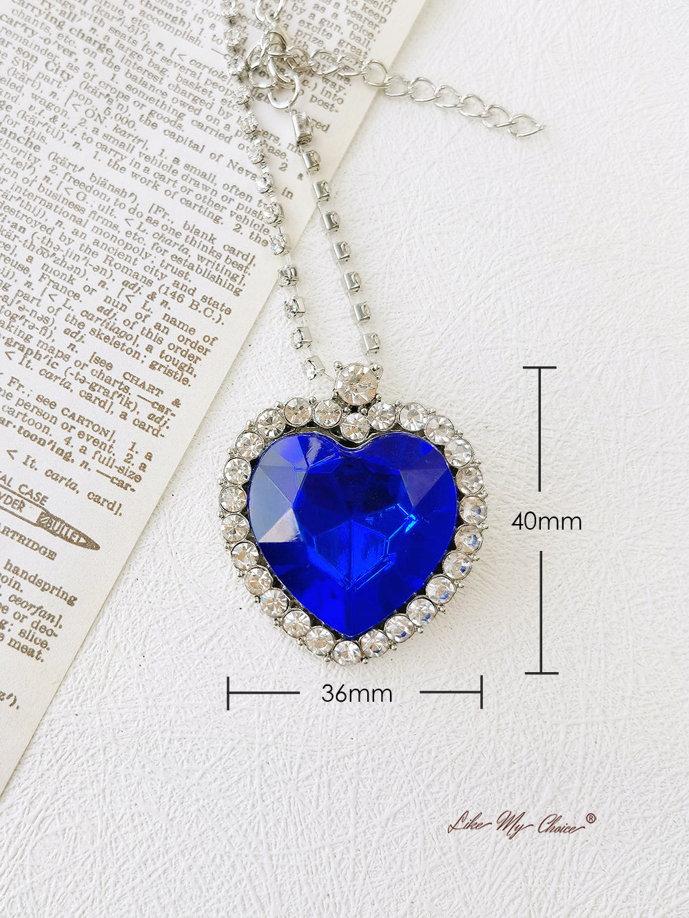 Kalung Liontin Cinta Selamanya Biru / Merah Hati