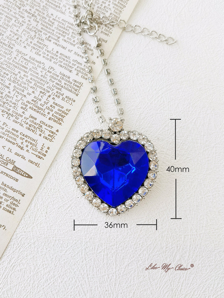 Collana con ciondolo Cuore amore per sempre blu/rosso