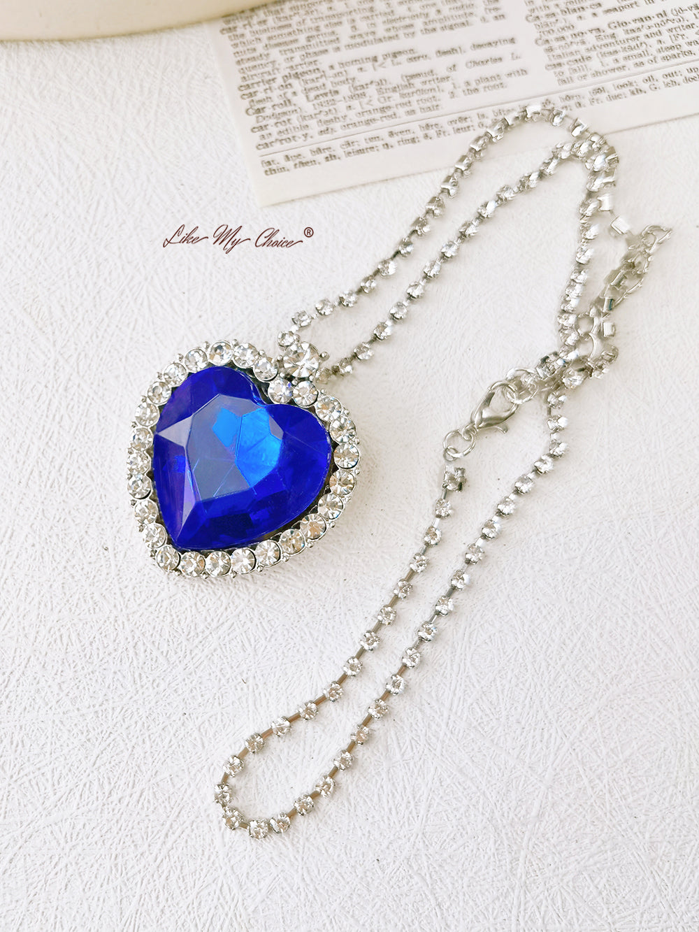 Kalung Liontin Cinta Selamanya Biru / Merah Hati