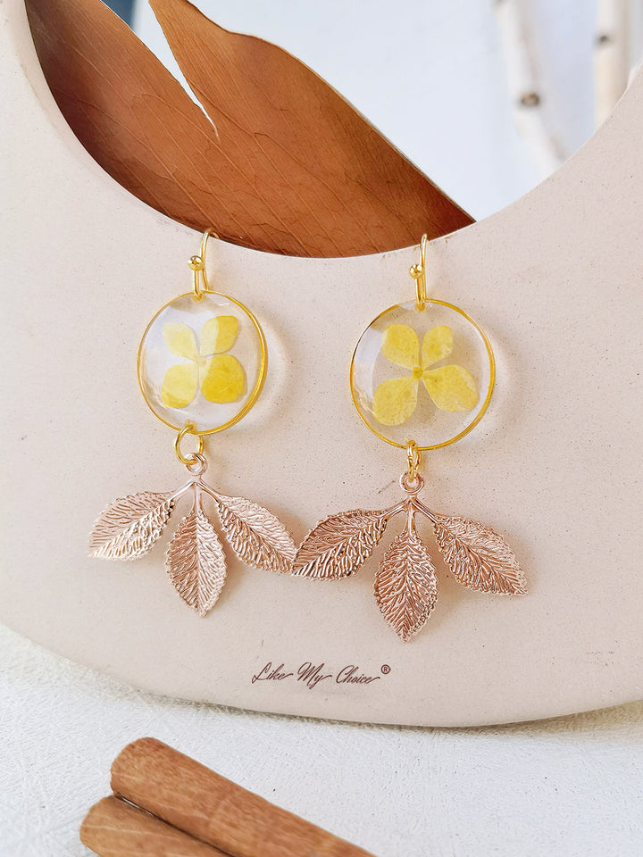 Anting Bunga Primrose Anting Daun Emas