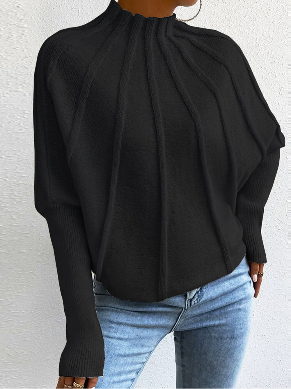 Einfacher Pullover mit Dolman-Ärmeln