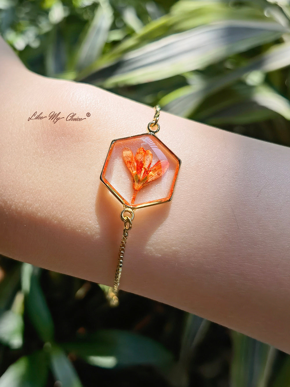 Narcissus Naturliga torkade blommor Resinarmband