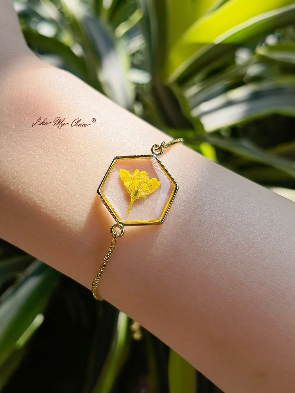 Narcissus Naturliga torkade blommor Resinarmband