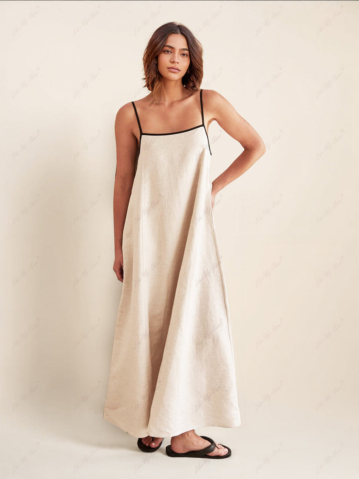 Robe à bretelles contrastée classique pour les fêtes de fin d'année