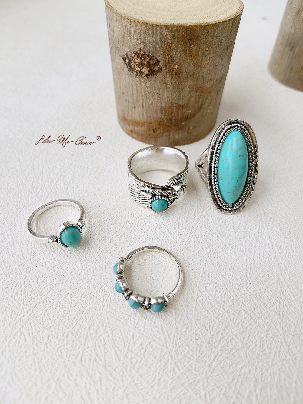 Bague bohème à plumes de turquoise Un look unique