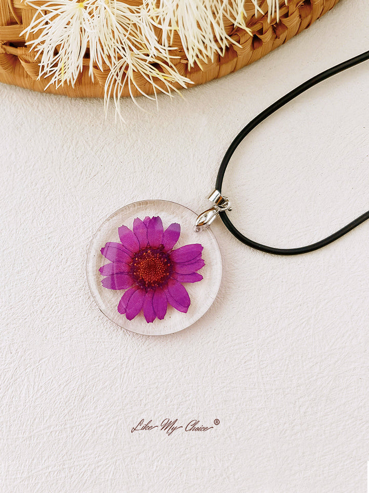 Collier à pendentif fleur hippie