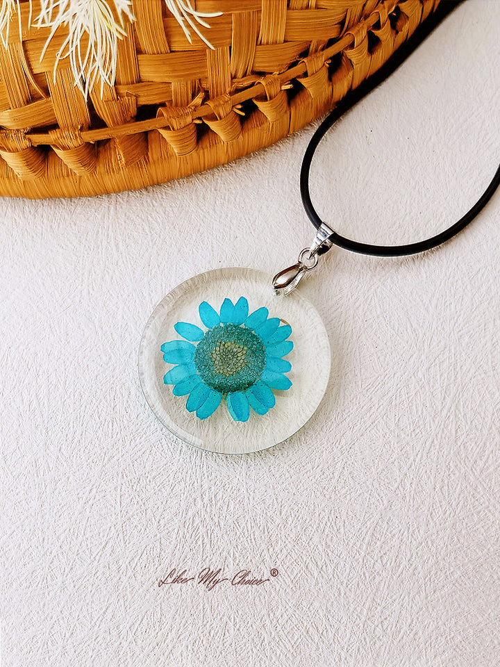 Collier à pendentif fleur hippie