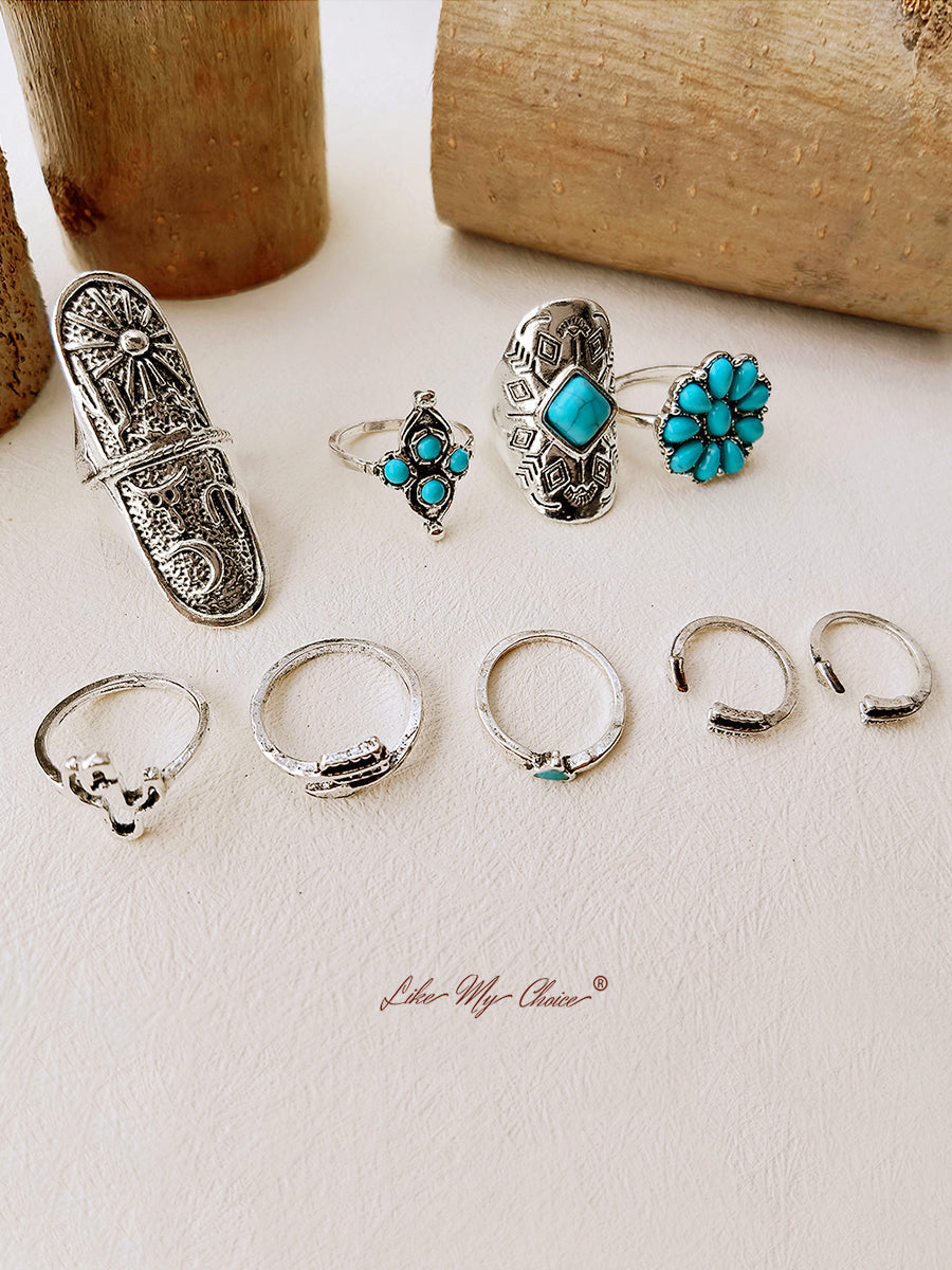 Flecha Boho Anillo Set 9pcs