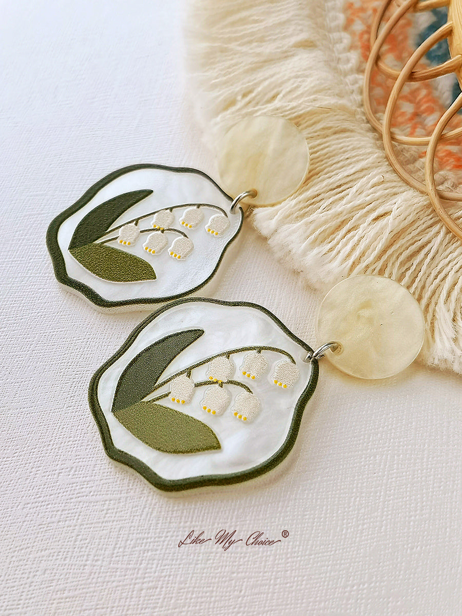 Boucles d'oreilles fleurs - Acrylique Muguet