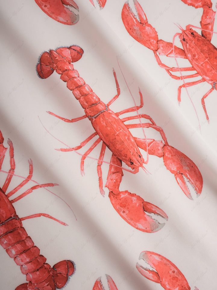 Pantalon droit imprimé homard