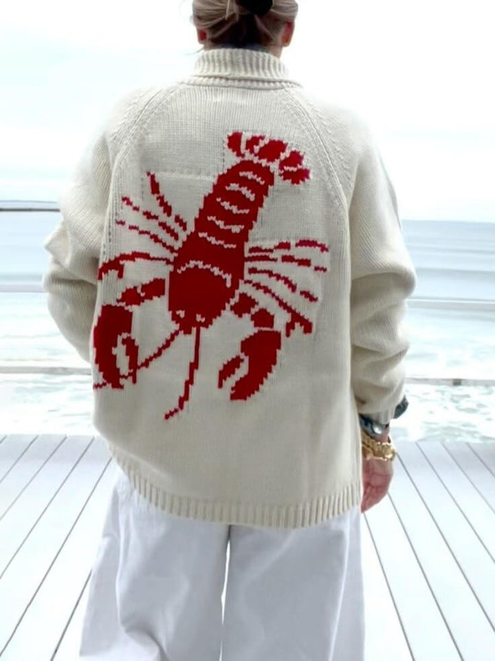 Fun Lobster Strickjacke Pullover Jacke