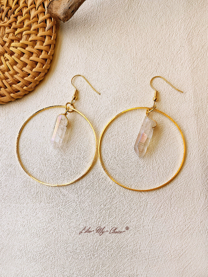 Boucles d'oreilles en cristal naturel