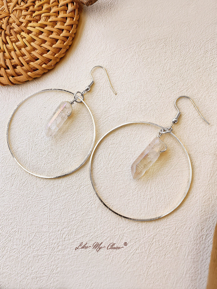 Boucles d'oreilles en cristal naturel