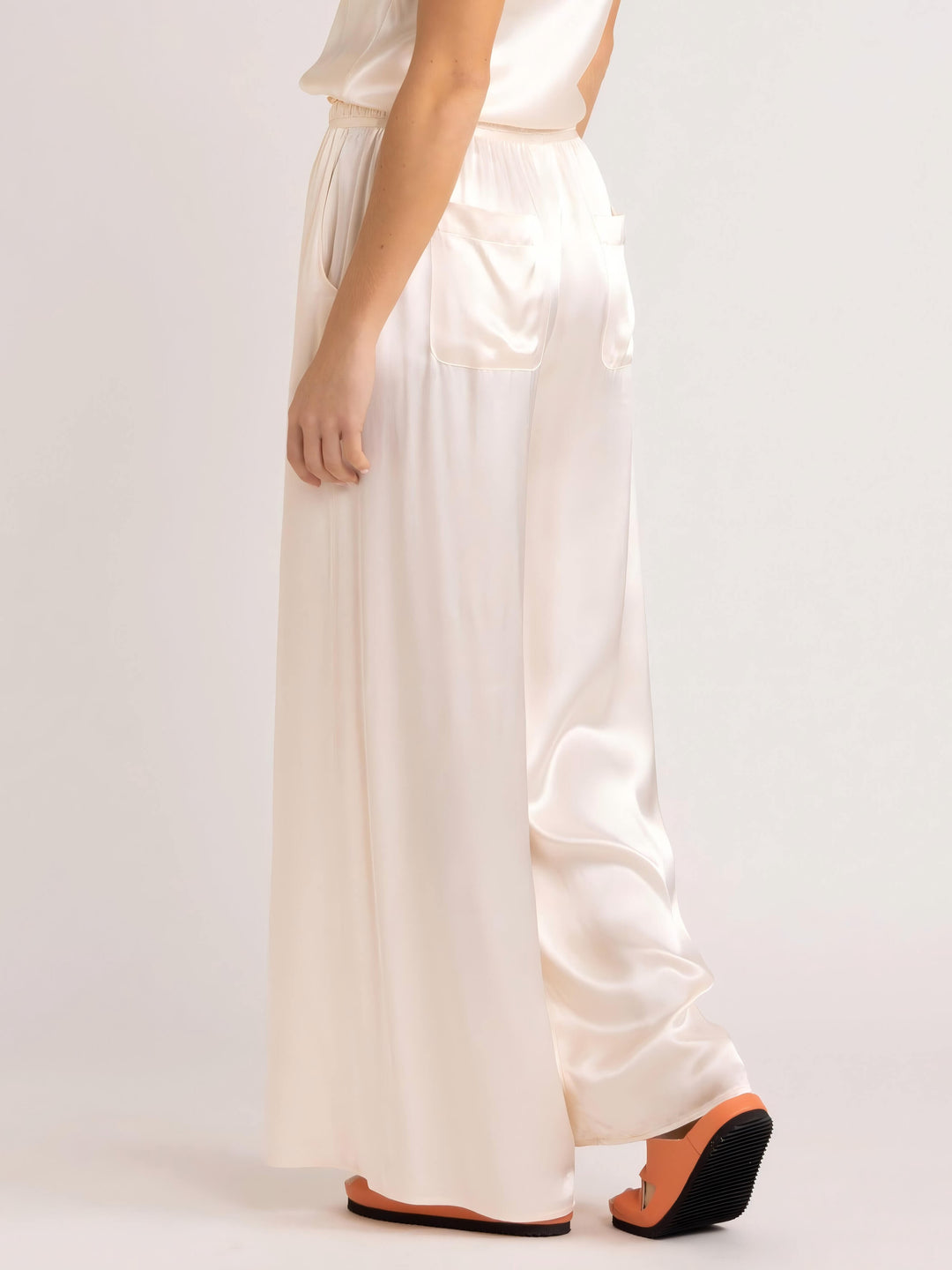 Satin Tie Loose Casual Wide-Leg pantaloni