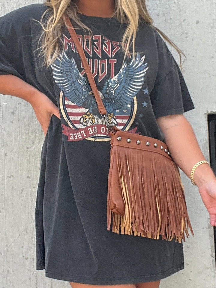 Fringe Decor Crossbody τσάντα