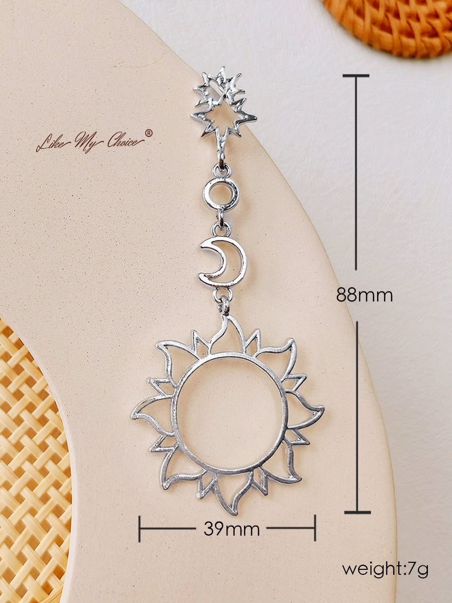 Boucles d'oreilles déesse du soleil et de la lune