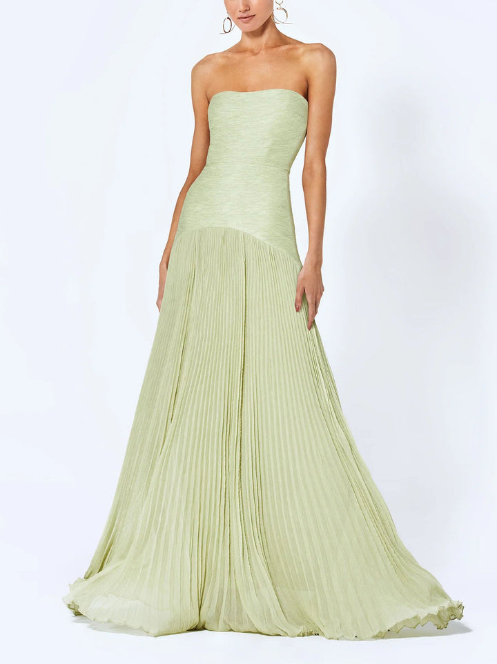 Elegante Wrap-Breasted Geplooide Maxi Dress