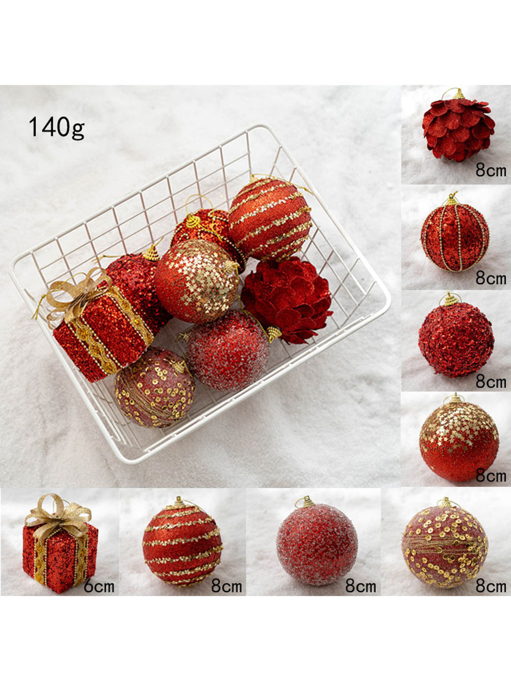 8Pcs Christmas Ball Painted Ball Choinka Dekoracja okienna