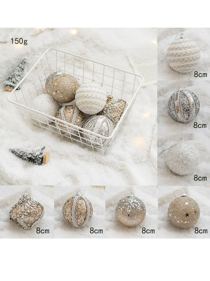 8Pcs Crăciun Ball Painted Ball Christmas Tree Window Decoration