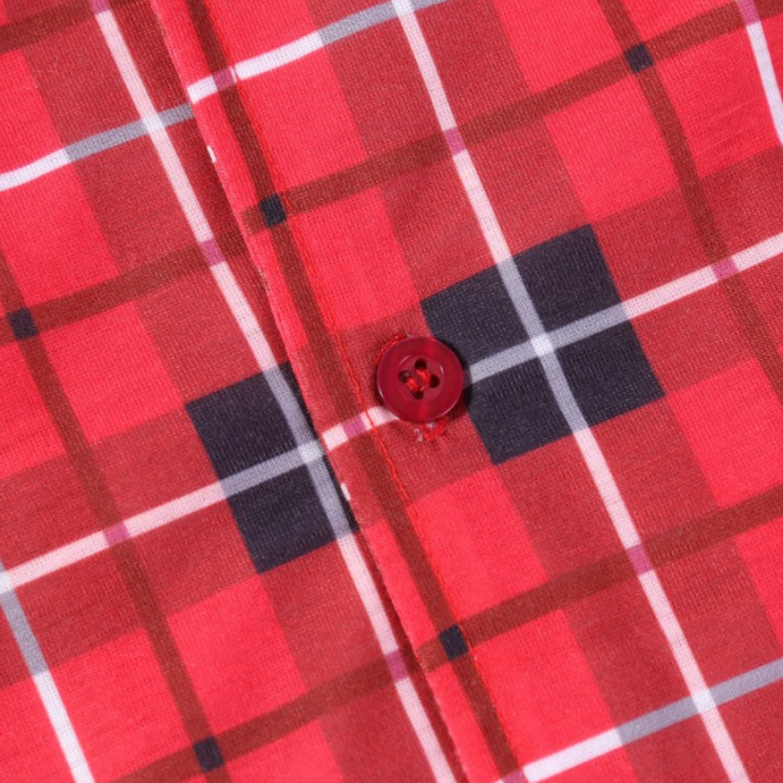 Christmas red checked printed shirt parent-child suit (with Pet Dog Clothes)