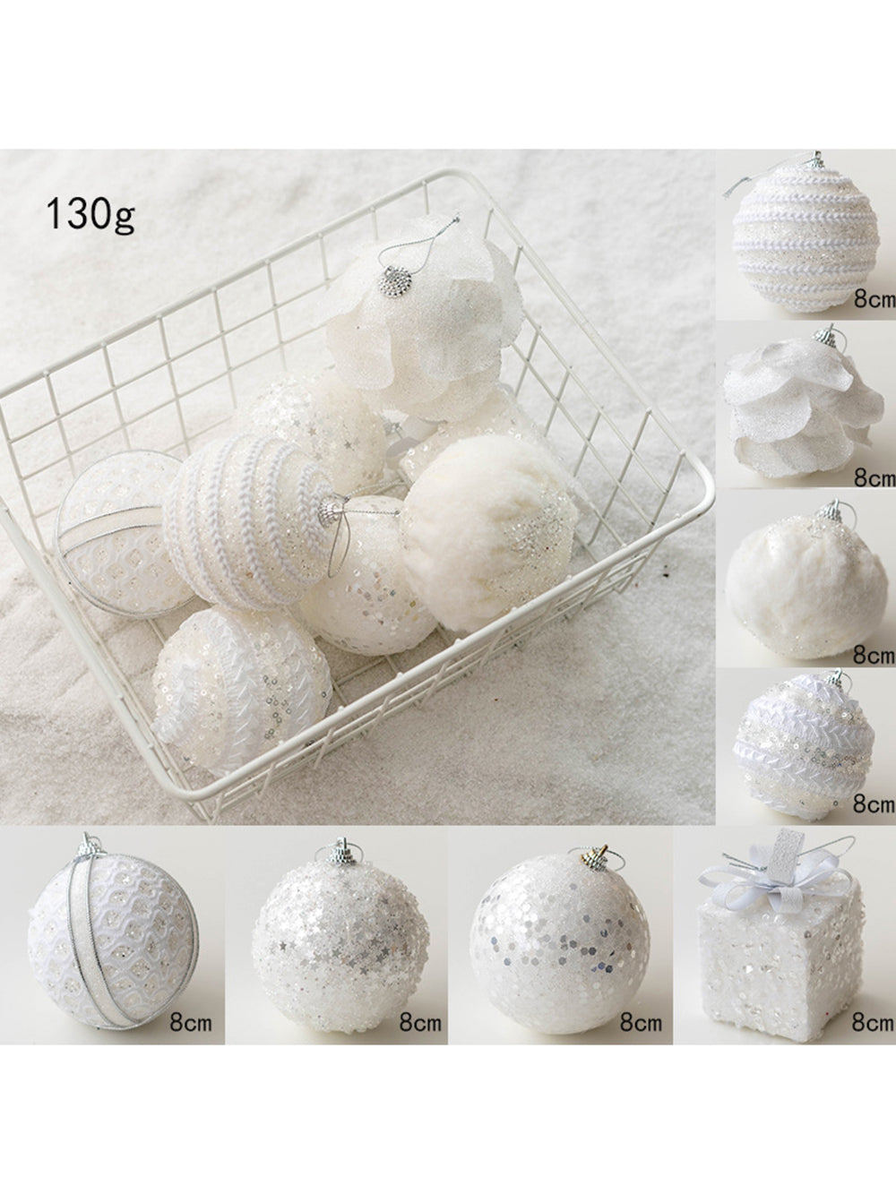 8Pcs Crăciun Ball Painted Ball Christmas Tree Window Decoration