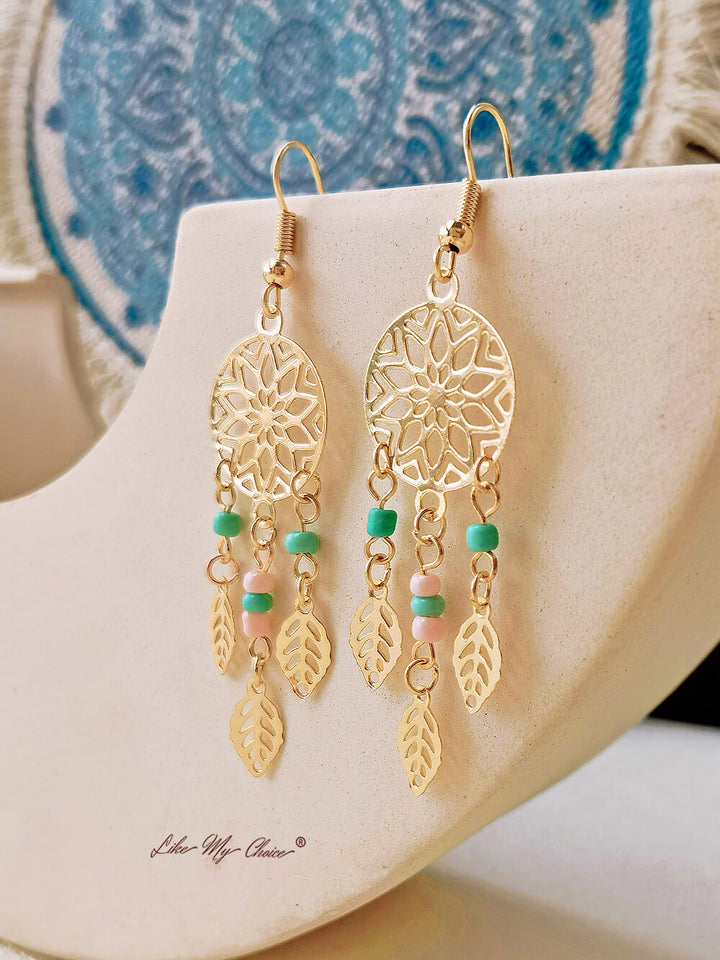 Ινδικό φυλετικό σκουλαρίκι Dangle πτώση Boho Vintage σκουλαρίκι