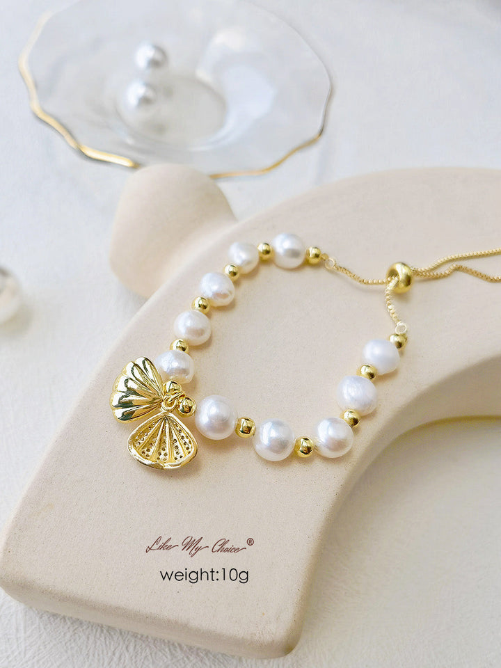 Bracelet en nacre et perles d'or