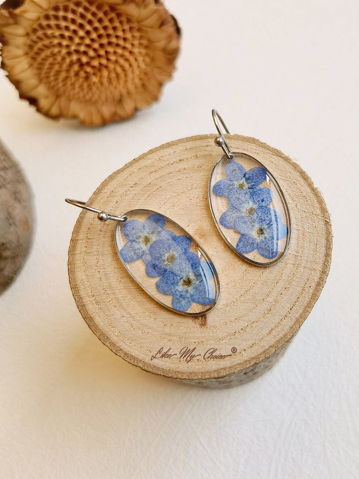 Kolczyk do uszu Forget me Nots FlowerEarrings Teardrop Dangle Earring